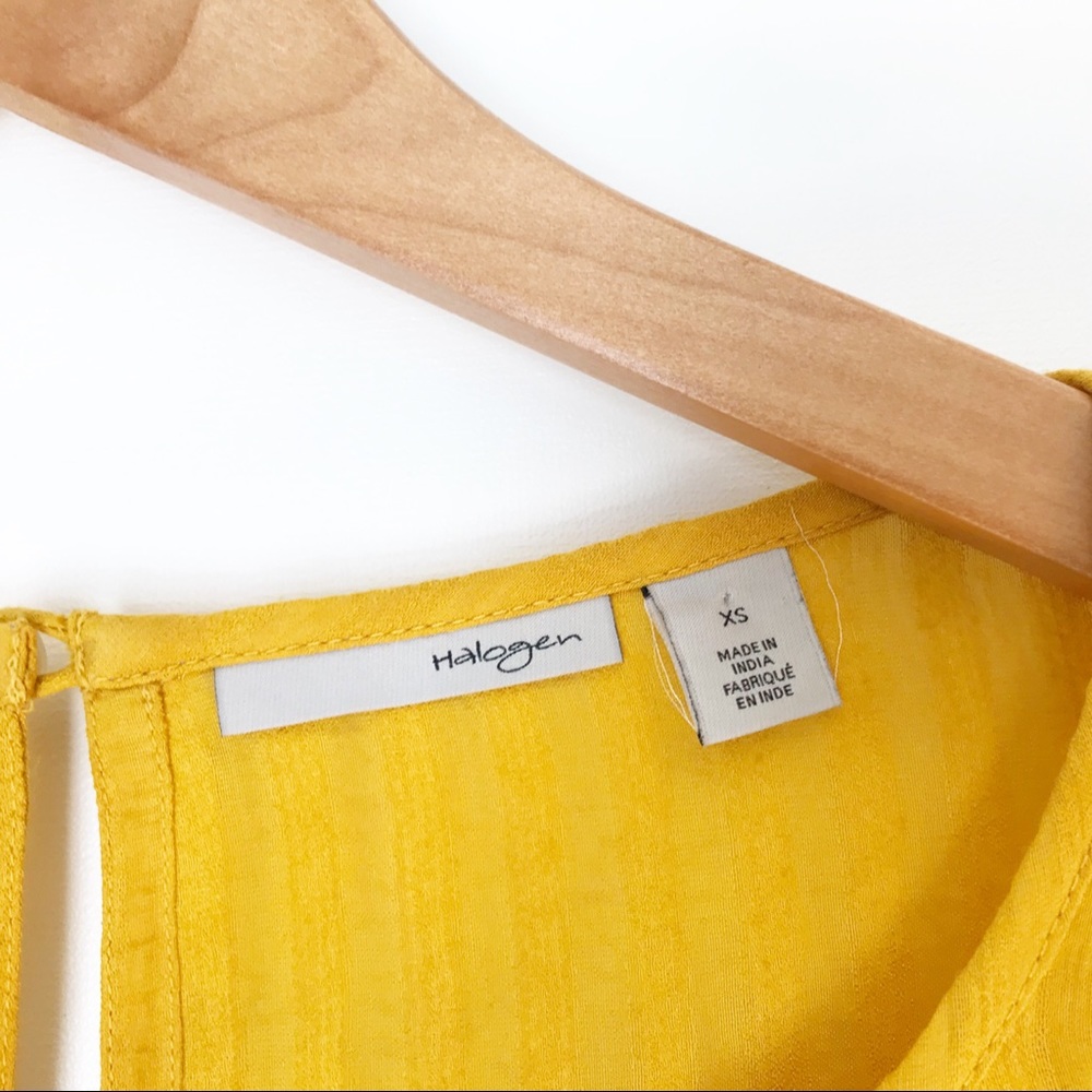 Halogen Mustard Long Sleeve Blouse Top - XS - Picture 3 of 5